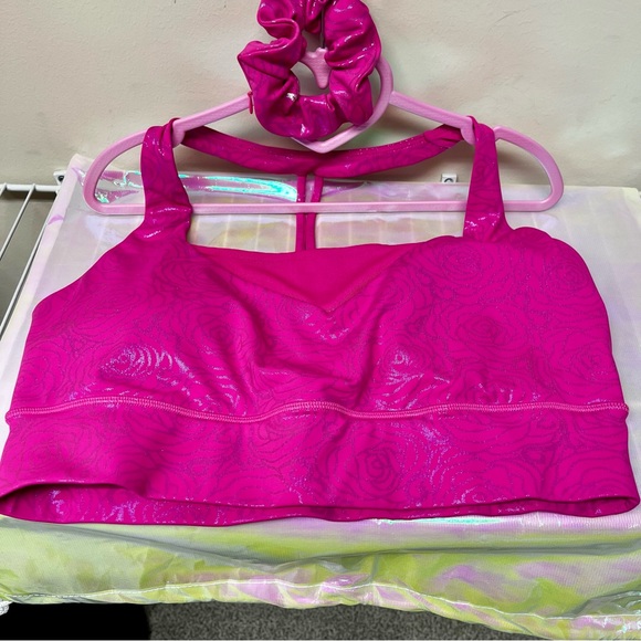Crowned Athletics Set Aurora Pink XL bra L leggings +scrunchie Run Disney EUC 🩷👑 - Picture 9 of 16